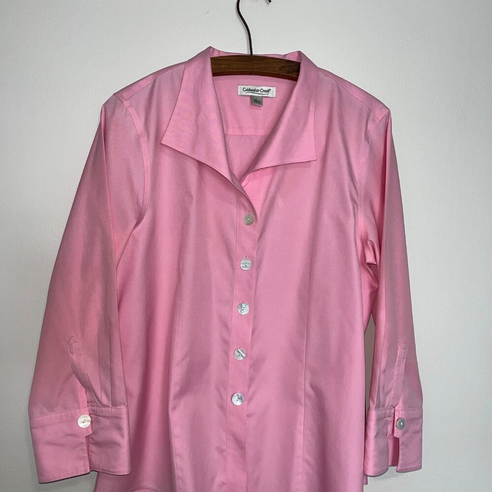 Coldwater Creek Pink Button Dress Shirt Size L - Picture 8 of 8